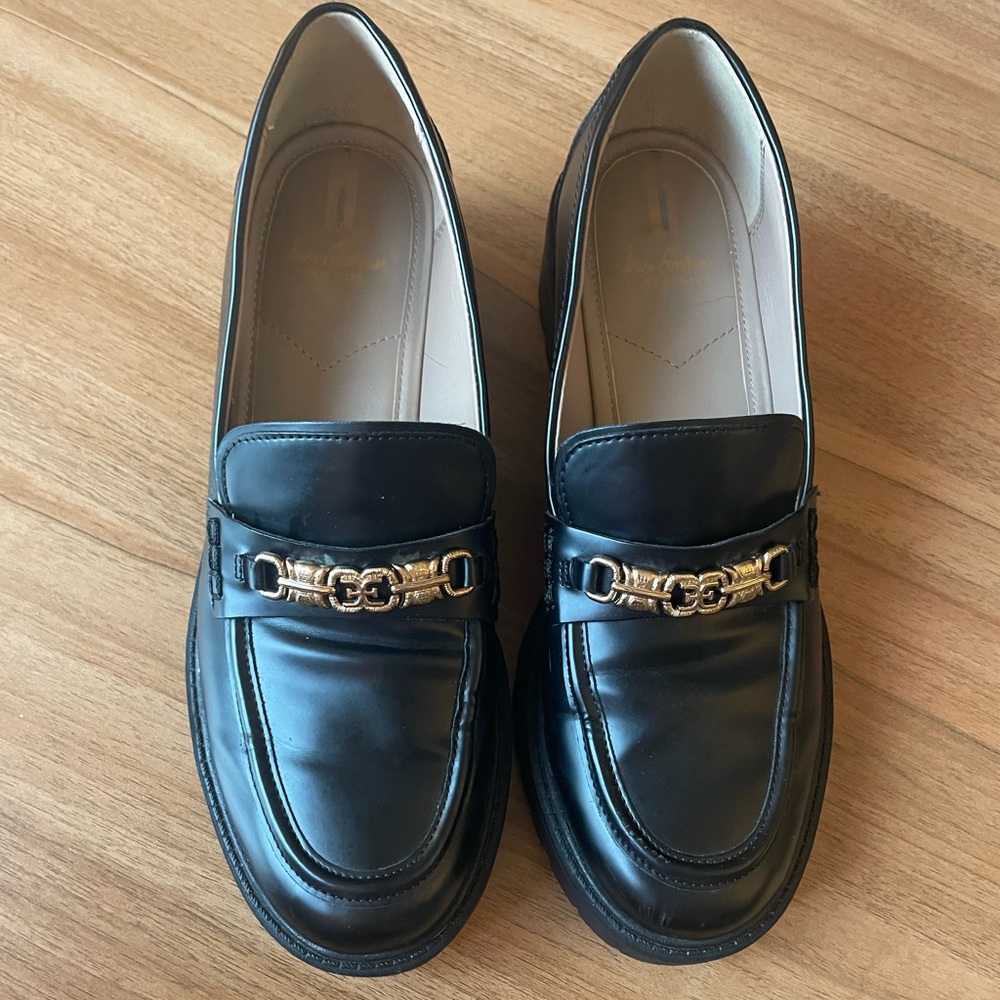 Sam Edelman Black Lug Sole Loafers